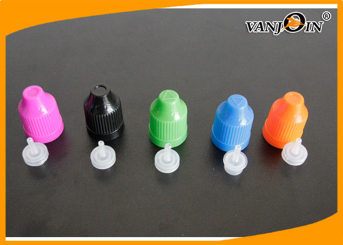 Custom PP Small Empty  Bottle Lids for E-cig Liquid Bottles Green Red Blue Purle