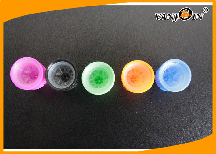 Custom PP Small Empty  Bottle Lids for E-cig Liquid Bottles Green Red Blue Purle