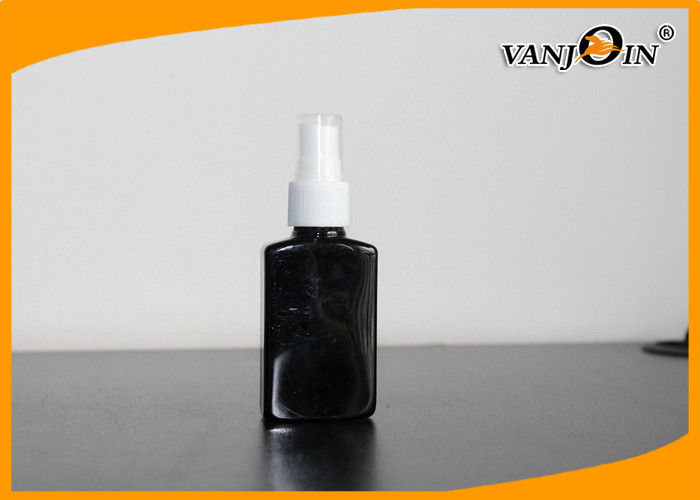 50ML Black Refillable Lotion / Perfume Plastic Bottle With Mist Sprayer