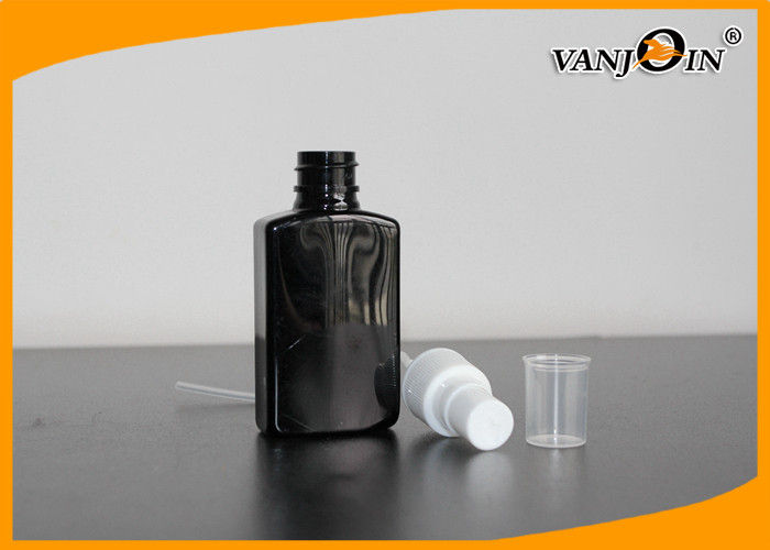 50ML Black Refillable Lotion / Perfume Plastic Bottle With Mist Sprayer