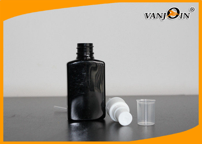 50ML Black Refillable Lotion / Perfume Plastic Bottle With Mist Sprayer