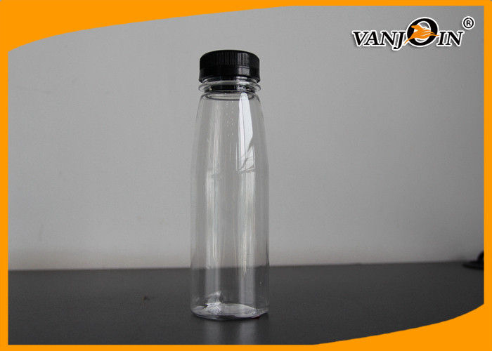 280ML Pet Clear Slimsy Round Plastic Bottles For Juice With Easy Open Cap