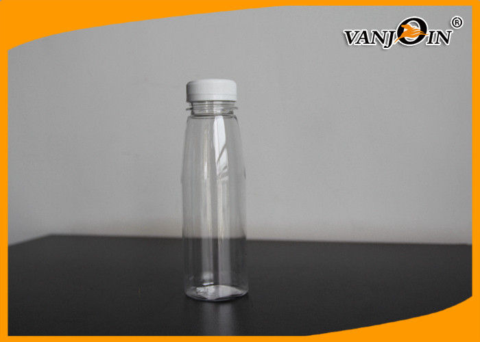 280ML Pet Clear Slimsy Round Plastic Bottles For Juice With Easy Open Cap