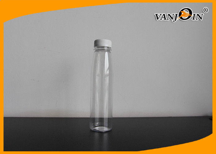 Tamper Proof Cap PET Round Plastic Juice Bottles For Orange Beverage