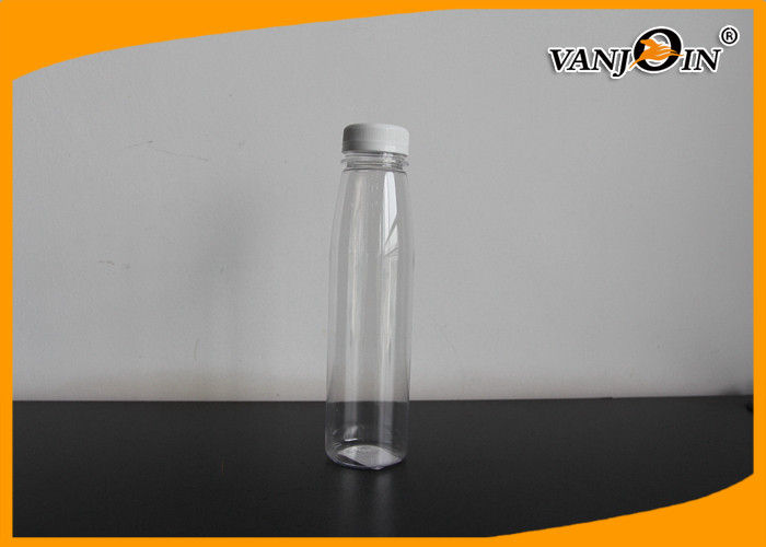 Tamper Proof Cap PET Round Plastic Juice Bottles For Orange Beverage