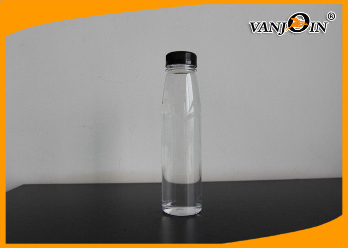 Tamper Proof Cap PET Round Plastic Juice Bottles For Orange Beverage