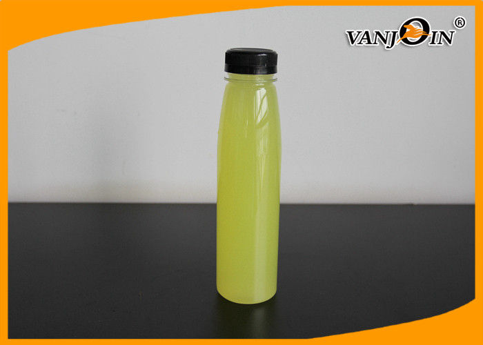 Tamper Proof Cap PET Round Plastic Juice Bottles For Orange Beverage