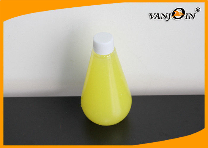 300ml Raindrop Shaped PET Plastic Juice Bottles With Colorful Lids