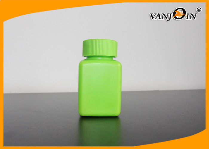 100ml Green HDPE Square Plastic Pharmacy Bottles 100ml for Pill Medicine Packaging