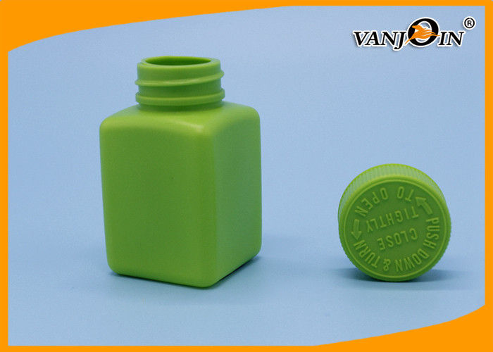 100ml Green HDPE Square Plastic Pharmacy Bottles 100ml for Pill Medicine Packaging