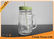 Beverage 16oz Eco Glass Jar Mugs With Straw Lid , Glass Mason Jars with Handles supplier