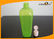 350ML Green Square Plastic Cosmetic Bottles / PET Shower Gel Lotion Bottle with Screw Cap supplier