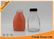 16oz French Square Glass Bottles , Squat Glass Juice Bottles With Plastic Tamper Evident Cap supplier