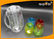 Eco friendly PS 2.8L Clear plastic water jug Juice Kettle Tea Pitcher with 4 Colorful Cups supplier