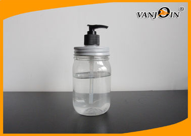 OEM Clear PET Plastic Food Jars with Aluminum Cover 500ml Wide Mouth Liquid Jar