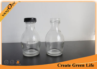 Little 200ml Glass Beverage Bottles With Twist-off Cap , Custom Glass Bottles for Milk