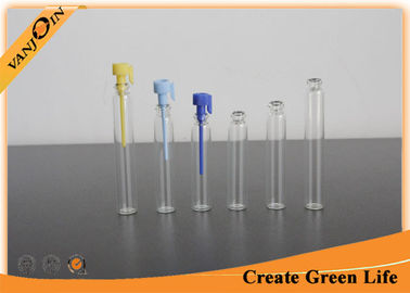 2ml Clear Miniature Glass Bottles Glass Perfume Vials With Sticks , Glass Spice Vials