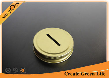 OEM 70mm Silver and Gold Coin Lid For Mason Jar , Daisy Cut Glass Jars Caps